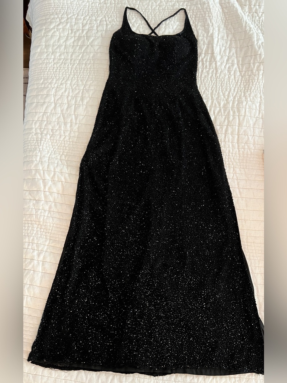 Vintage Sean Collection Black Beaded Silk Gown